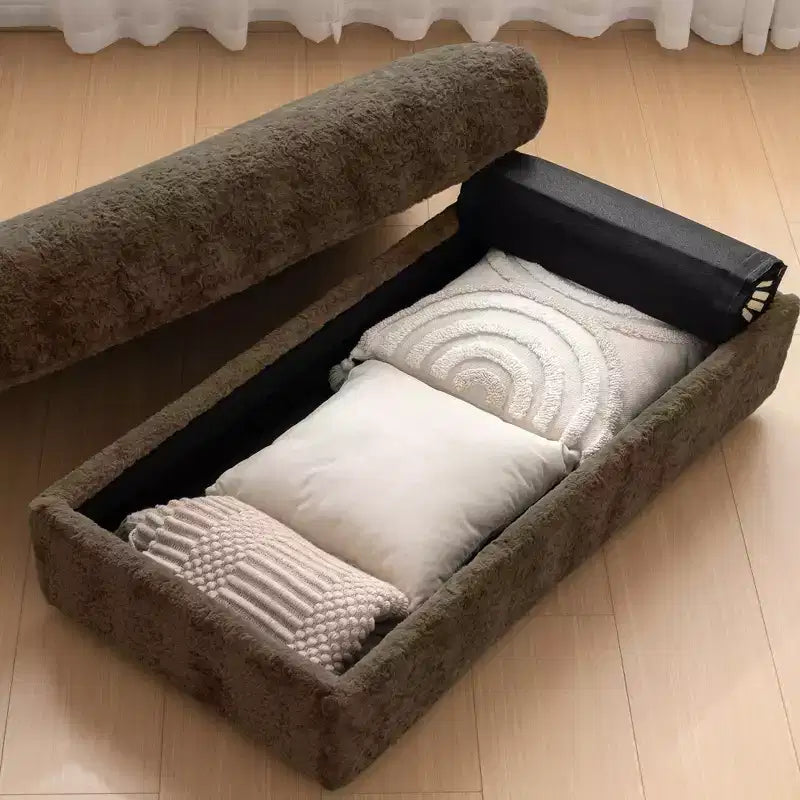 EHMKNP 42 Oversized Chaise Lounge Indoor Sofa Chair  Upholstered Deep Seat Sleeper Couch with Storage Ottoman