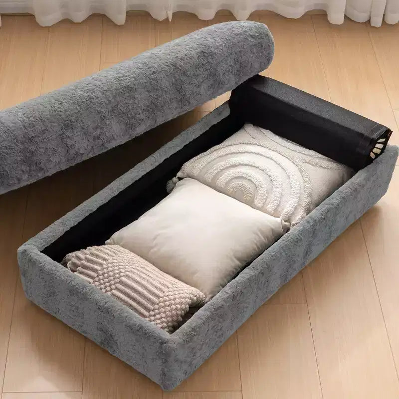 EHMKNP 42 Oversized Chaise Lounge Indoor Sofa Chair  Upholstered Deep Seat Sleeper Couch with Storage Ottoman