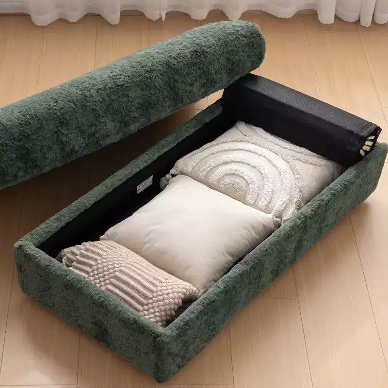 EHMKNP 42 Oversized Chaise Lounge Indoor Sofa Chair  Upholstered Deep Seat Sleeper Couch with Storage Ottoman