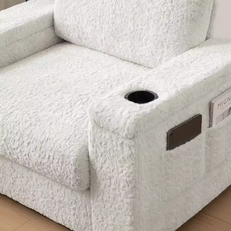 EHMKNP 42 Oversized Chaise Lounge Indoor Sofa Chair  Upholstered Deep Seat Sleeper Couch with Storage Ottoman