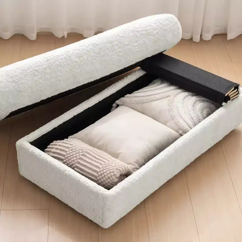 EHMKNP 42 Oversized Chaise Lounge Indoor Sofa Chair  Upholstered Deep Seat Sleeper Couch with Storage Ottoman