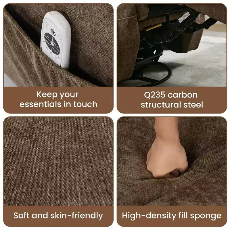 Recliner Chair, 360 Swivel Rocker Recliner Chair for Adults with Massage and Heat, Electric Glider Rocking Chairs