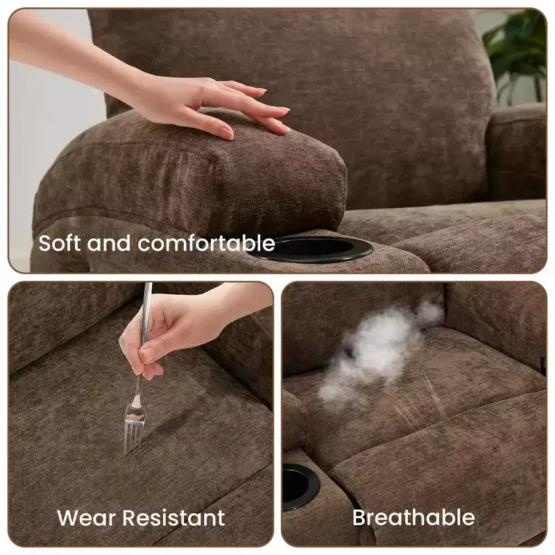 Recliner Chair, 360 Swivel Rocker Recliner Chair for Adults with Massage and Heat, Electric Glider Rocking Chairs