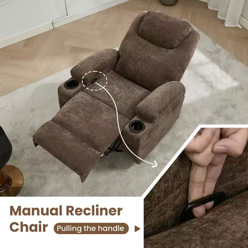 Recliner Chair, 360 Swivel Rocker Recliner Chair for Adults with Massage and Heat, Electric Glider Rocking Chairs
