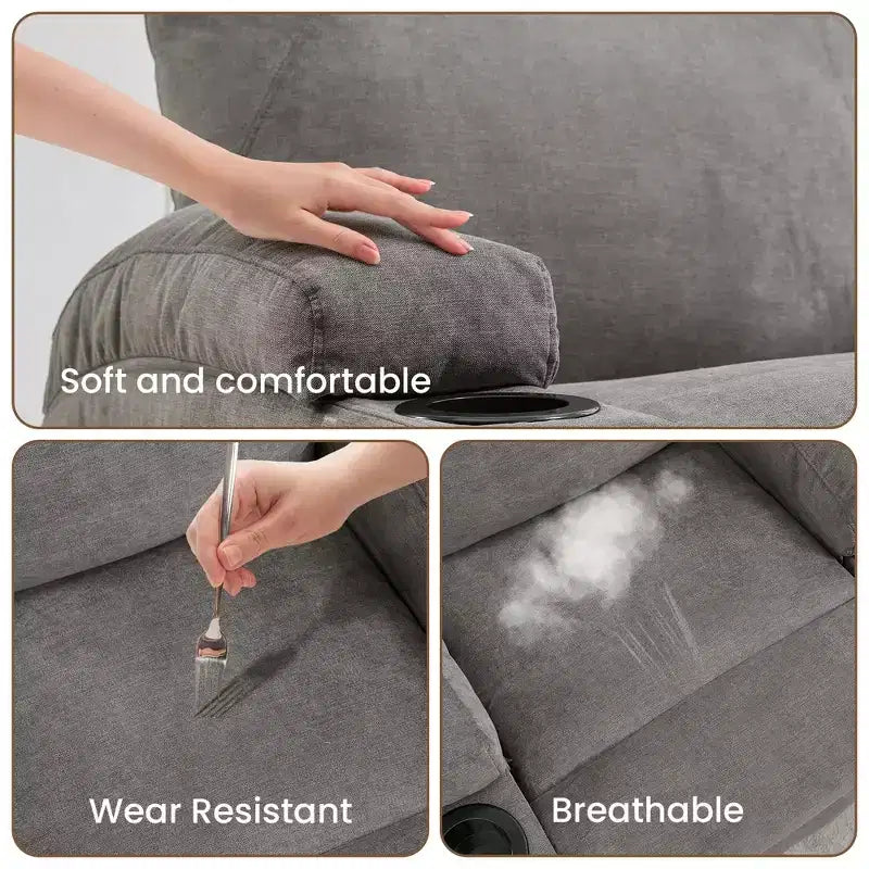 Recliner Chair, 360 Swivel Rocker Recliner Chair for Adults with Massage and Heat, Electric Glider Rocking Chairs