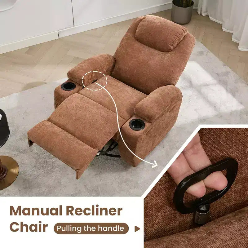 Recliner Chair, 360 Swivel Rocker Recliner Chair for Adults with Massage and Heat, Electric Glider Rocking Chairs