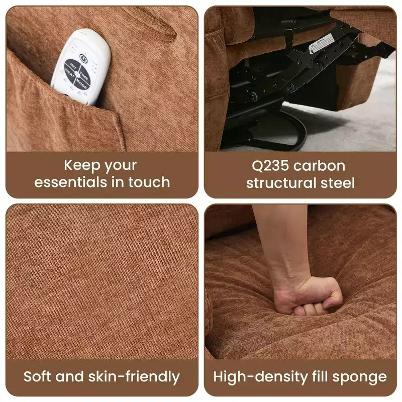 Recliner Chair, 360 Swivel Rocker Recliner Chair for Adults with Massage and Heat, Electric Glider Rocking Chairs