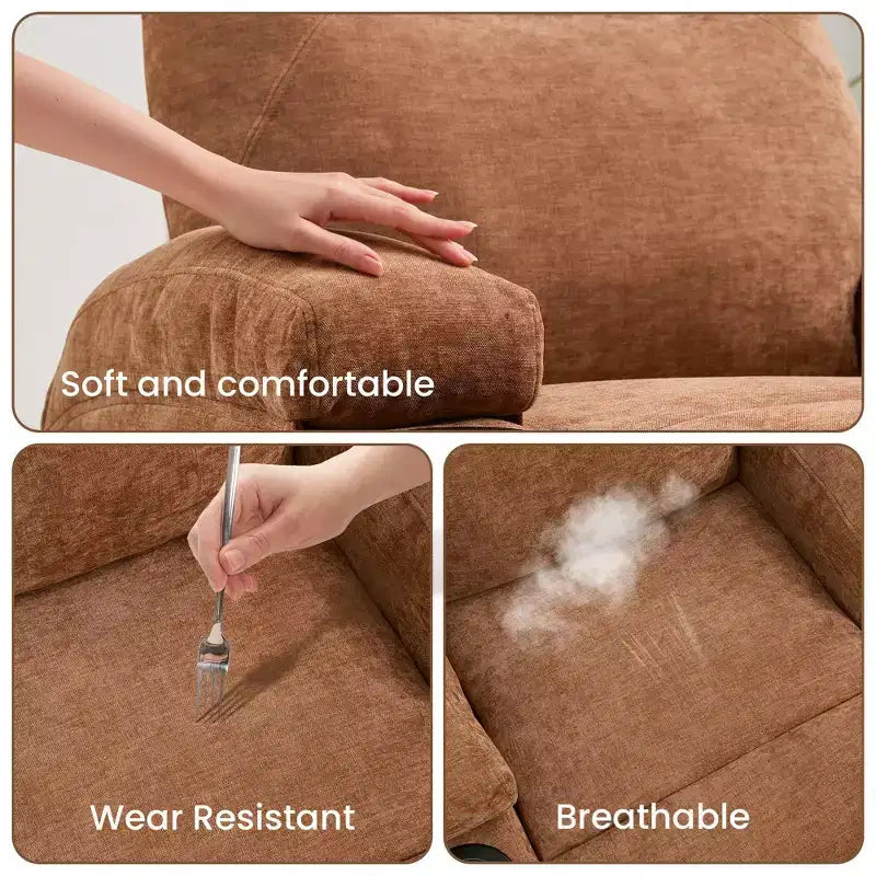 Recliner Chair, 360 Swivel Rocker Recliner Chair for Adults with Massage and Heat, Electric Glider Rocking Chairs