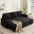 Celebalcony 77.2 Upholstered Sofa Bed, L Shaped Sectional Couch with Side Storage Package, Comfortable 3 Seat Sofa Couches for Apartment