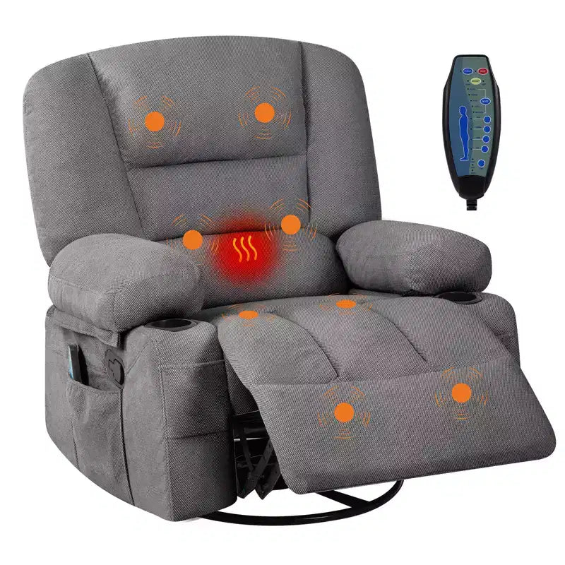 360 Swivel Chenille Rocker ChairsRocking Recliner Chair , for Living Room, Home