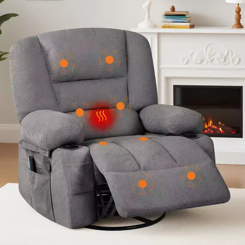 360 Swivel Chenille Rocker ChairsRocking Recliner Chair , for Living Room, Home