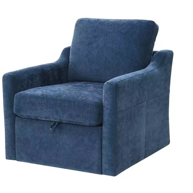 Sillones mecedora reclinables giratorios para sala de estar, silla de chenilla con soporte para teléfono, puertos USB/tipo C, almacenamiento en el brazo, marrón claro