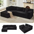 Modular Sectional Sofa Cloud Sectional Couch, 106 Comfy Fluffy L Shaped Black Couches for Living Room,Oversized Sofa Sleeper with Deep Seat