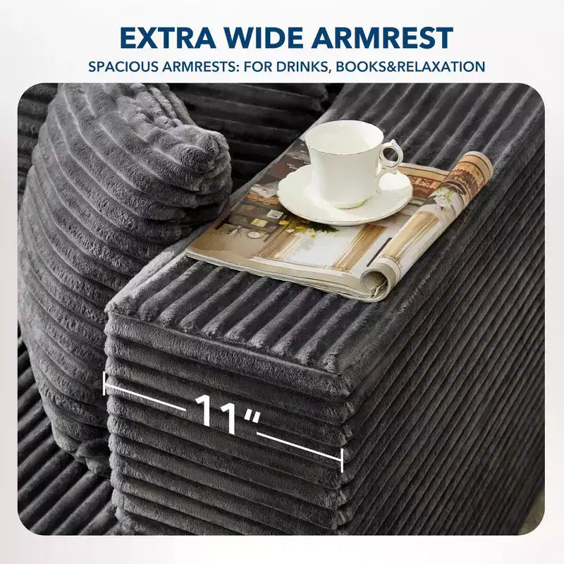 Modular Sectional Sofa - Couch with Chaise, Corduroy Couch, l Shaped Couches for Living Room