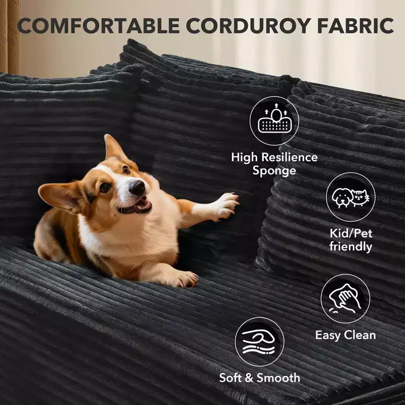 Modular Sectional Sofa - Couch with Chaise, Corduroy Couch, l Shaped Couches for Living Room