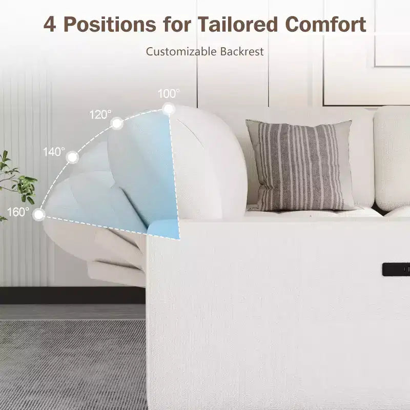 Dyonery 5 Seat L Shaped Modular Sectional Sofa with Pull Out Bed, USB Ports, Adjustable Backrest & Storage, Tool-Free Assembly