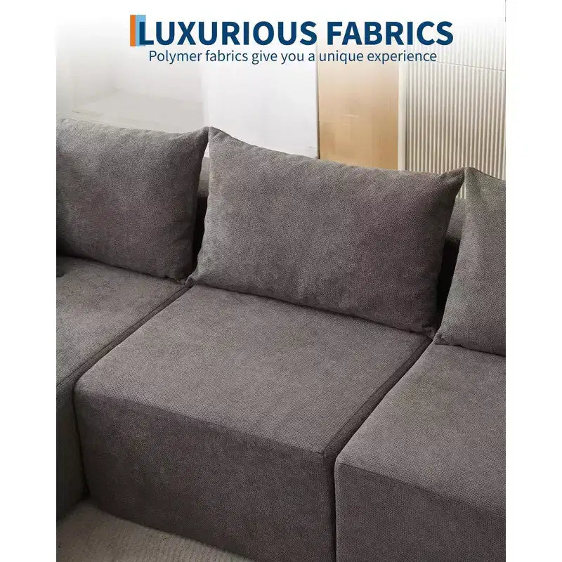 108 Modular Cloud Sectional Couch with L-Shape Chaise, Modern Modular Sofa with Deep Seat, Oversized Sofa Sleeper, No Assembly Required, Left Facing