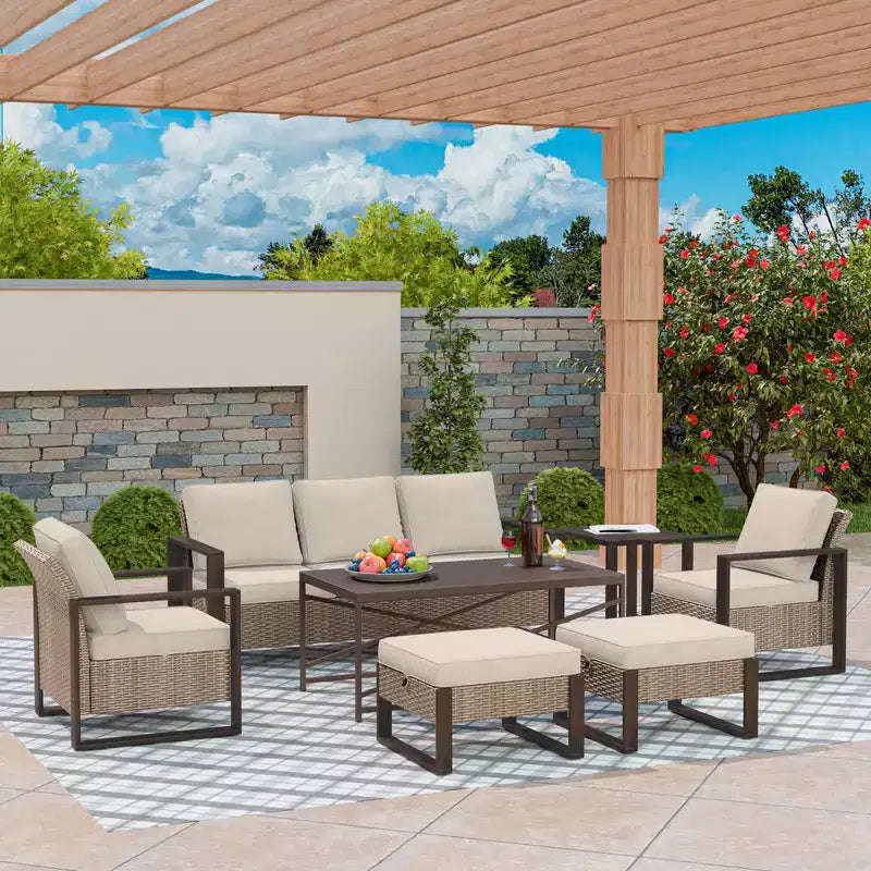 UPTIOT 7-Piece Outdoor Patio Conversation Set