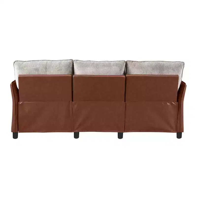 Color Blocked Electric Reclining Sectional Sofa with Storage Box