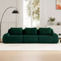 114 Modular Sectional Sofa Flannelette 3-Seater Deep Seat Buckle No Assembly Green