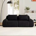 82 Modular Sectional Sofa Flannelette 2-Seater Deep Seat Buckle No Assembly Black