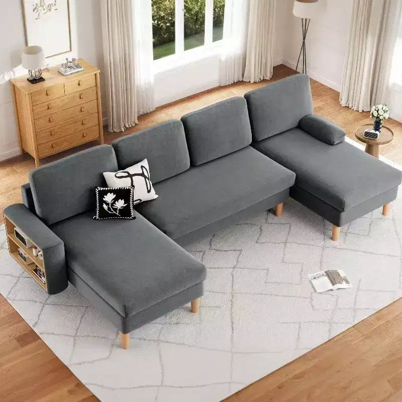 Balconera 109 U Shaped Modular Sectional Sofa 4 Seats Sectional Sleeper Sofa Comfy Couch with Armrests Easy To Assemble for Living Room Bedroom