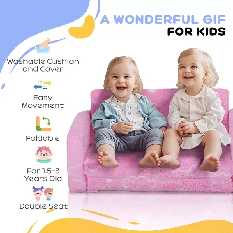 Couch with Glow in the Dark Cloud Pattern, Washable Cover