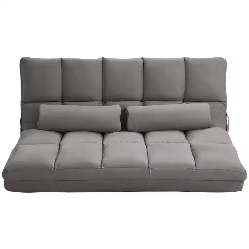 Recliner Sofa, Convertible Floor Sofa Chair with 2 Pillows, Adjustable Backrest and Headrest
