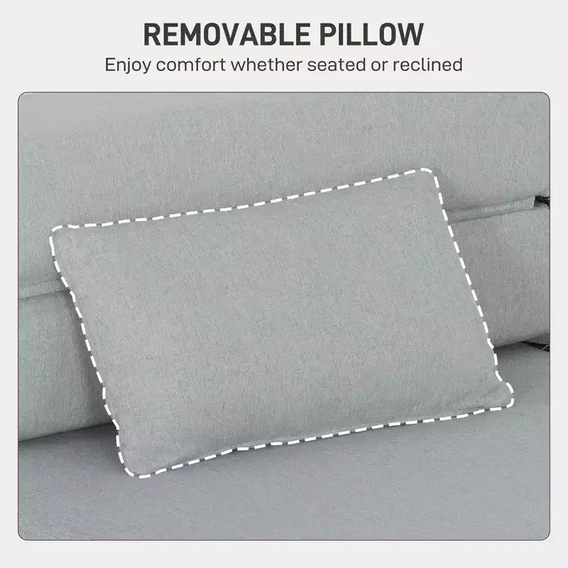 Folding Chair Bed with Pillow, Modern Linen Sleeper Sofa Bed for Living Room, Dorm, Guest Use