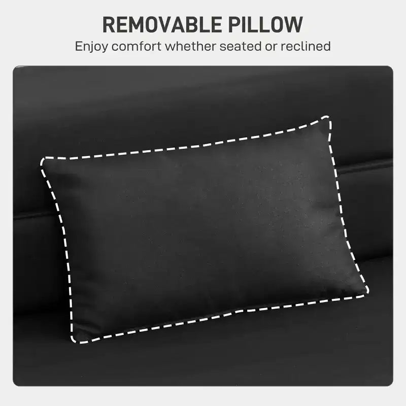 Folding Chair Bed with Pillow, Modern Linen Sleeper Sofa Bed for Living Room, Dorm, Guest Use