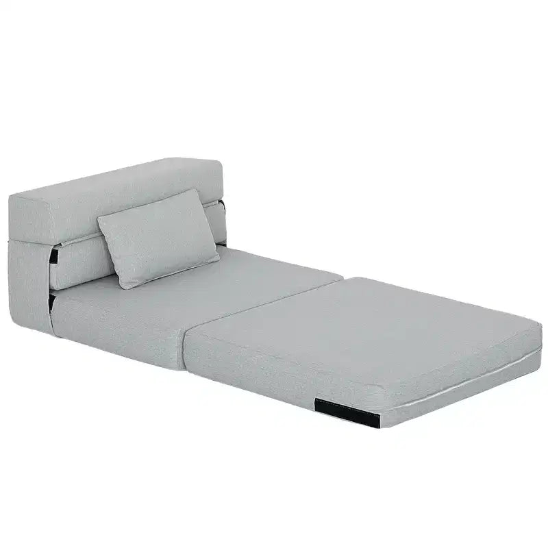 Cama plegable con almohada, sofá cama moderno de lino para sala de estar, dormitorio, uso de invitados