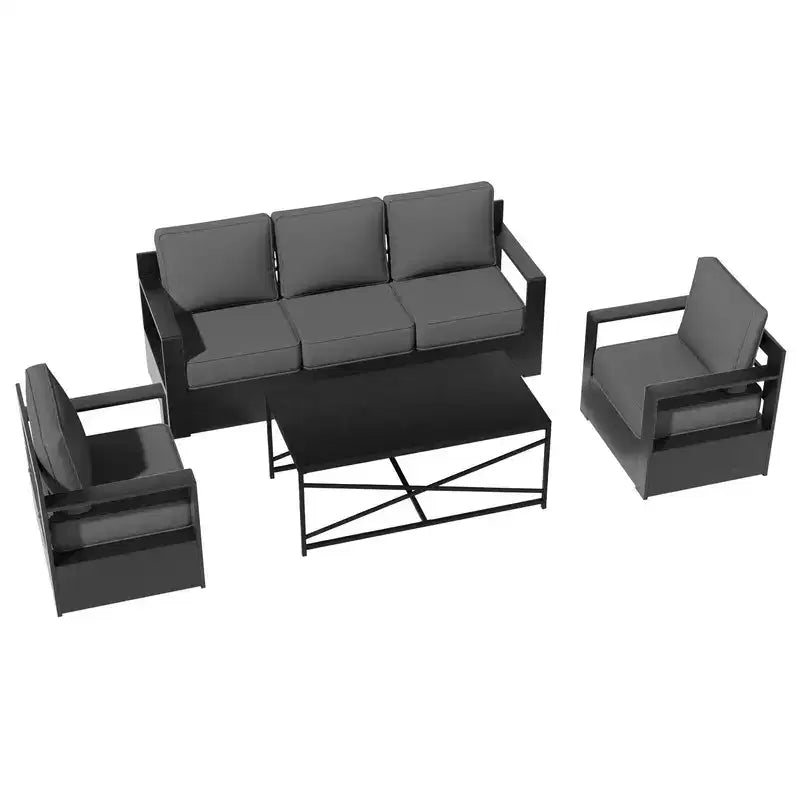 Ensemble de conversation d'extérieur 4 pièces UPTIOT