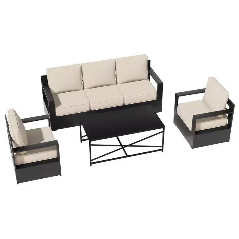 Ensemble de conversation d'extérieur 4 pièces UPTIOT