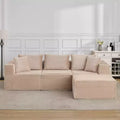 141 Modular Cloud Sectional Sofa with Ottoman - No Assembly Compression Packaged, Ultra Soft Memory Foam, Convertible Couch for Living Room