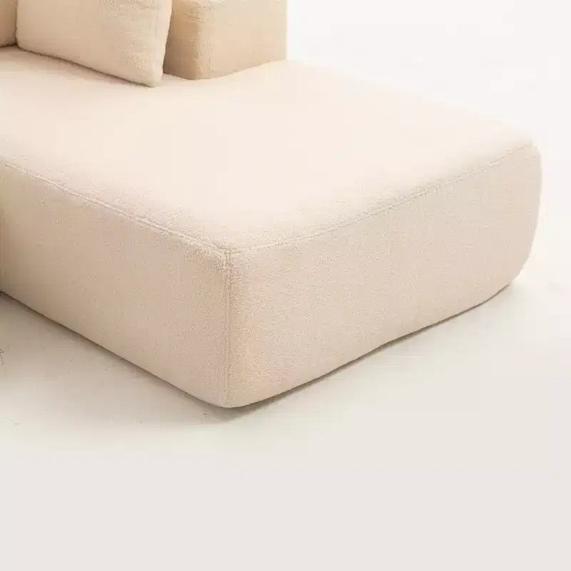 Whisen Modern L-Shaped Modular Sofa, Full Foam Compressed Sofa Couch with Soft Cushions, 5 Pillows