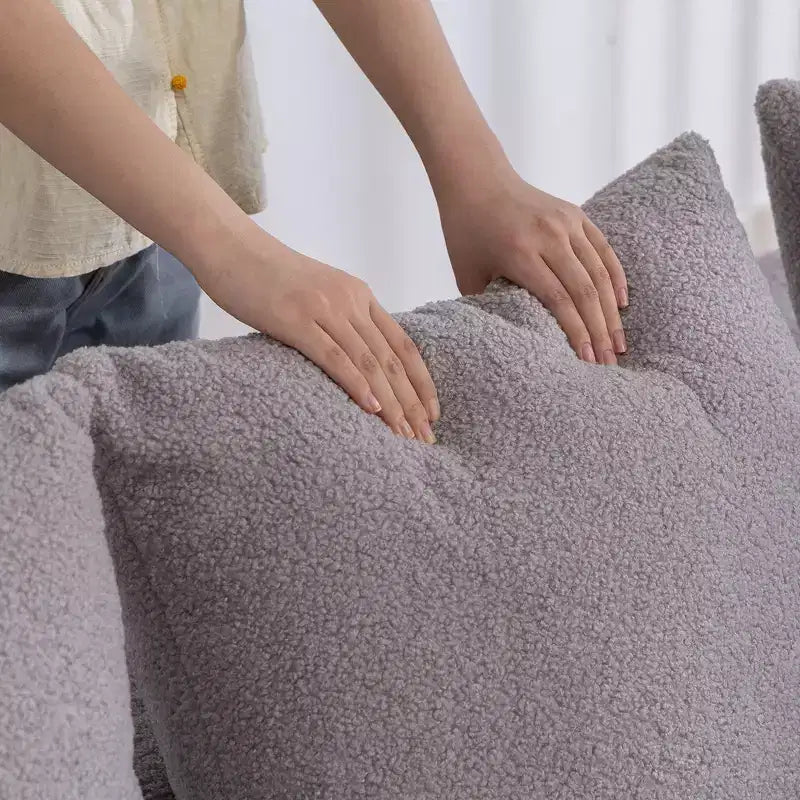 Whisen Modern L-Shaped Modular Sofa, Full Foam Compressed Sofa Couch with Soft Cushions, 5 Pillows