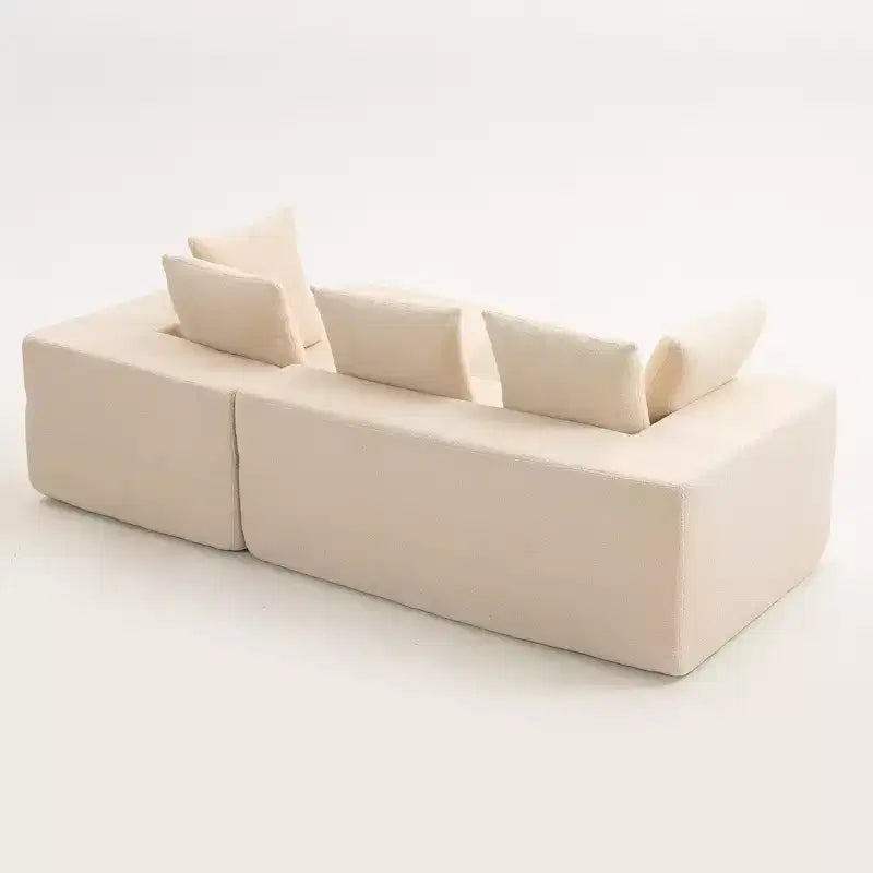 Whisen Modern L-Shaped Modular Sofa, Full Foam Compressed Sofa Couch with Soft Cushions, 5 Pillows