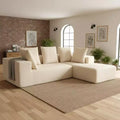 Whisen Modern L-Shaped Modular Sofa, Full Foam Compressed Sofa Couch with Soft Cushions, 5 Pillows