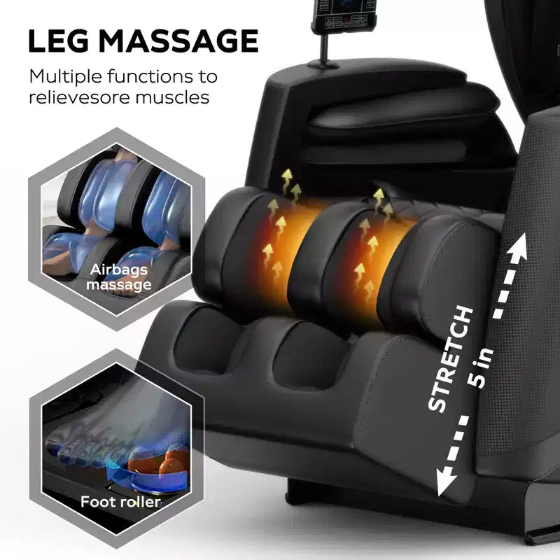Massage Chair Recliner, Full Body Massage Chair With 5 Automatic Modes, 8 Fixed Rollers, Retractable Footstool Zero Gravity Massage Chair