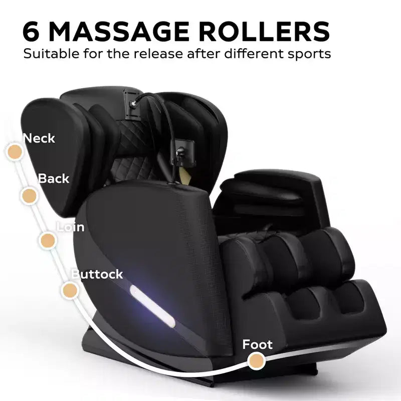 Massage Chair Recliner, Full Body Massage Chair With 5 Automatic Modes, 8 Fixed Rollers, Retractable Footstool Zero Gravity Massage Chair