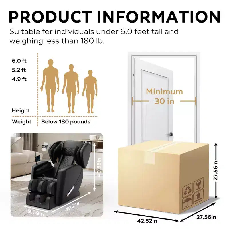 Massage Chair Recliner, Full Body Massage Chair With 5 Automatic Modes, 8 Fixed Rollers, Retractable Footstool Zero Gravity Massage Chair