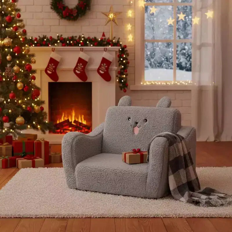 Kinder King Toddler Sofa Chair, 2-in-1 Foldable Baby Couch Flip Open Sofa Bed for Playroom, Pink