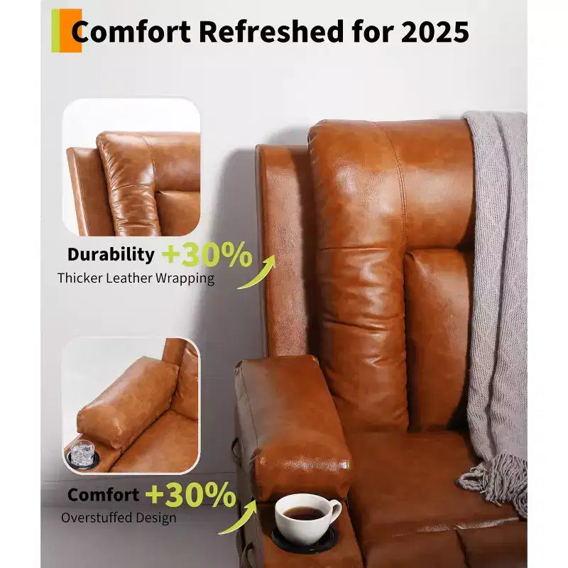 Electric Lift Recliner Chair - Heat and Massage for Elderly & Mobility Impaired, Adjustable Back and Legs, Heavy Duty Lift Chair for Seniors