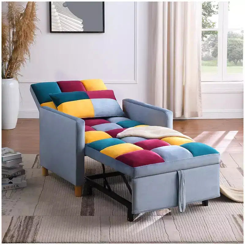 Convertible Sleeper Chair Bed with Pillow - 3-in-1 Single Sofa Chair for Lounge, Bedroom, Living Room