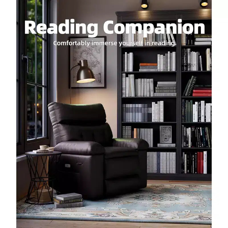 Oversized Wide Recliner Chair - PU Leather Large Manual Recliner for Adults,1.5X Sponge Filling and Easy Recline Mechanism for Relaxation