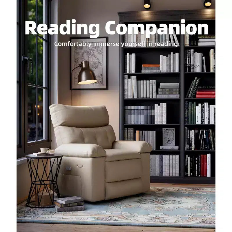 Oversized Wide Recliner Chair - PU Leather Large Manual Recliner for Adults,1.5X Sponge Filling and Easy Recline Mechanism for Relaxation