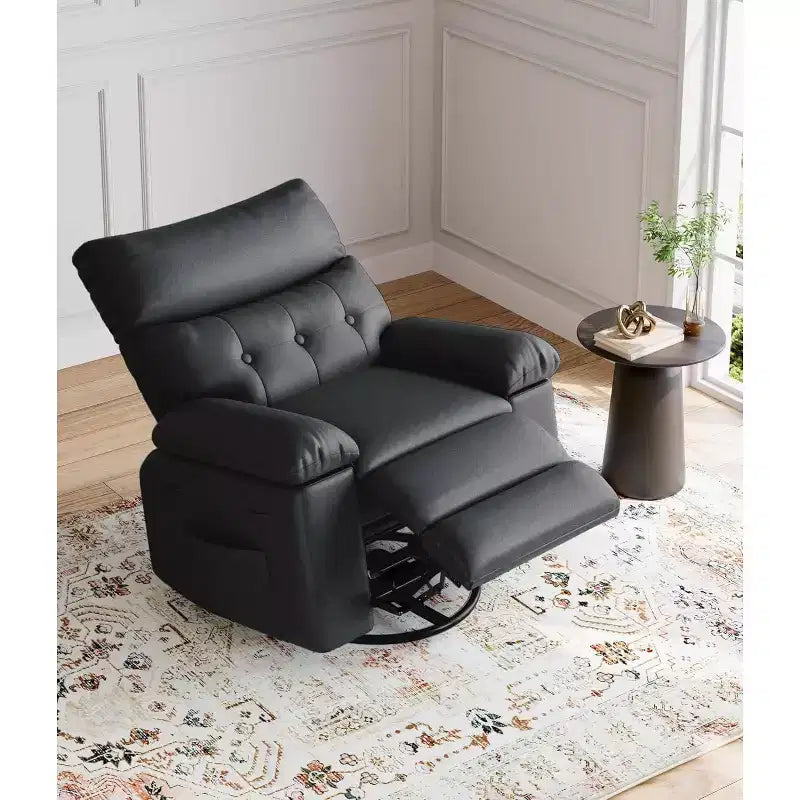 Fauteuil Inclinable Large Surdimensionné - Grand Fauteuil Inclinable Manuel en Cuir PU pour Adultes, Rembourrage en Éponge 1,5X et Mécanisme d'Inclinaison Facile pour la Détente