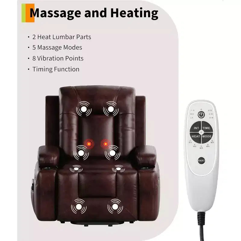 Oversized Power Lift Recliner Chair, Home Theater Seating with Lumbar Support, Adjustable Back and Legs, Elderly Power Recliner Chair for Living Room