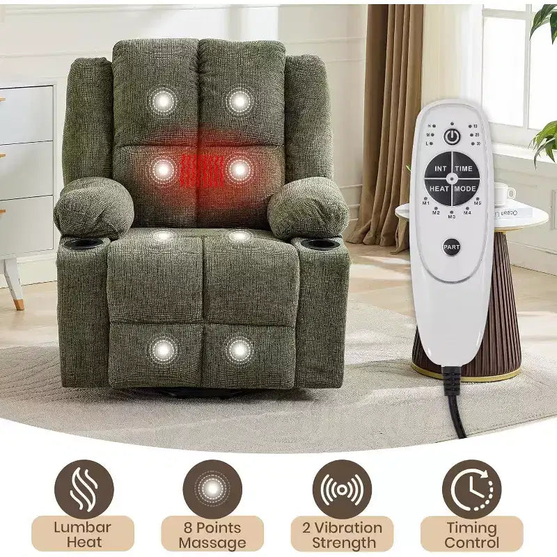 Oversized Power Lift Recliner Chair for Elderly,135Adjustable Lay Flat Lift Chair Electric Recliner Chairs with Massage and Heat, 2 Cup Holders