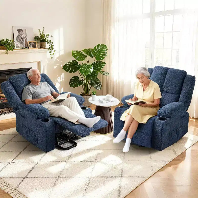 Oversized Power Lift Recliner Chair for Elderly,135Adjustable Lay Flat Lift Chair Electric Recliner Chairs with Massage and Heat, 2 Cup Holders